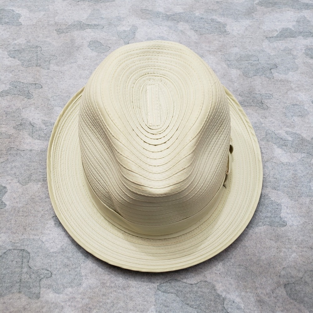 Dobbs Pocket Hat Mens 7 1/4 Biege‎ Fedora Straw 50s 60s